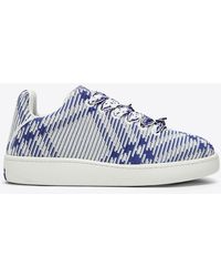 Burberry - Check-Patterned Low-Top Sneakers - Lyst