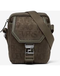 Versace - All-Over Logo Jacquard Messenger Bag - Lyst