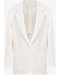 The Row - Enza Single-Breasted Linen Blazer - Lyst