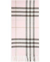 Burberry - Giant Check Fringed Cashmere Scarf - Lyst