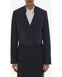 Helmut Lang - Cropped Double-Breasted Blazer - Lyst