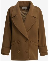 Chloé - Double-Breasted Wool Short Coat - Lyst