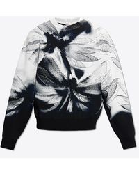 Alexander McQueen - Dragonfly Print Crewneck Sweatshirt - Lyst