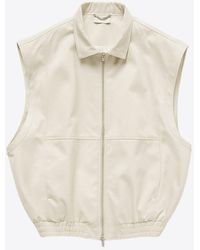 1989 STUDIO - Logo Embroidered Zip-Up Vest - Lyst