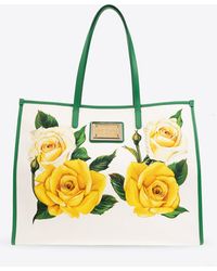 Dolce & Gabbana - Large Rose Print Tote Bag - Lyst