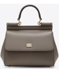 Dolce & Gabbana - Medium Sicily Grained Leather Top Handle Bag - Lyst