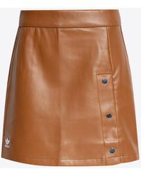 adidas Originals - Faux Leather Logo Mini Skirt - Lyst