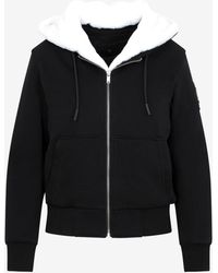 Moose Knuckles Classic Bunny Zip-up Jacket With Faux-fur Hood - Black