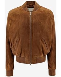 Ami Paris - Suede Leather Jacket - Lyst