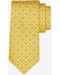 Ferragamo - Golf And Gancini Print Silk Tie - Lyst