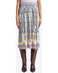 Etro - Paisley Print High-Rise Midi Skirt - Lyst