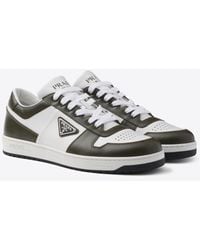Prada - Downtown Colour-Block Leather Sneakers - Lyst
