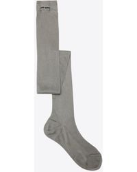 Miu Miu - Silk-Blend Socks With Logo - Lyst