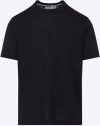 Canali - Double-Neck Short-Sleeved T-Shirt - Lyst