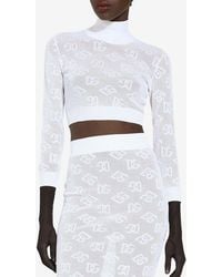 Dolce & Gabbana - Dg Logo Crop Knit Top - Lyst