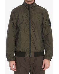 Stone Island - Logo Patch Zip-Up Jacket - Lyst