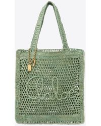 Chloé - Summer Banana Logo Raffia Tote - Lyst