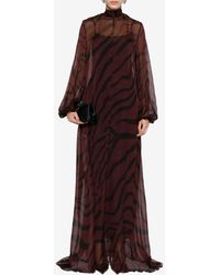 Raquel Diniz - Parana Zebra Print Chiffon Maxi Kaftan Dress - Lyst