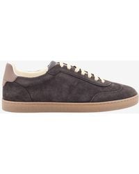 Brunello Cucinelli - Suede Leather Low-Top Sneakers - Lyst