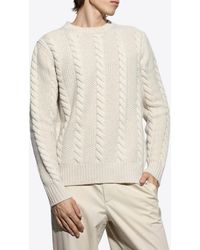 Moncler - Cable Knit Wool-Blend Sweater - Lyst