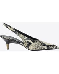 KHAITE - Bella 55 Python Print Leather Slingback Pumps - Lyst