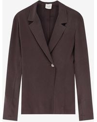 Alysi - Single-Breasted Satin Blazer - Lyst