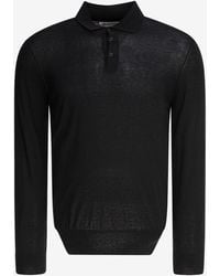 Brunello Cucinelli - Fine Knit Long-Sleeved Polo T-Shirt - Lyst
