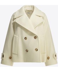 Chloé - Double-Breasted Wool Short Coat - Lyst