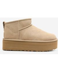 UGG - Classic Ultra Mini Suede Platform Boots - Lyst