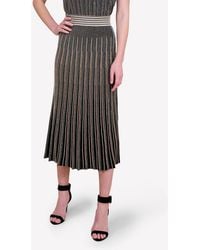 Bimba Y Lola Knitted Striped Midi Skirt - Multicolour