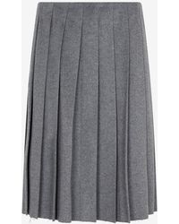 Miu Miu - Wool Pleated Skirt - Lyst