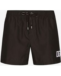 Dolce & Gabbana - Dg Logo-Patch Swim Shorts - Lyst