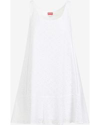 KENZO - Broderie Anglaise Mini Dress - Lyst