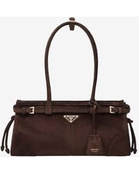 Prada - Medium Bonnie Suede Shoulder Bag - Lyst