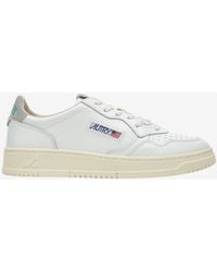 Autry - Medalist Low-Top Leather Sneakers With Suede Heel - Lyst
