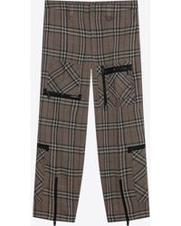 Burberry - Checked Cargo Pants - Lyst