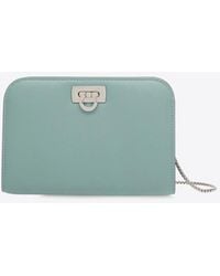 Ferragamo - Mini Diana Leather Clutch Bag - Lyst