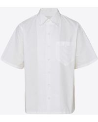 Prada - Triangle-Logo Cotton Shirt - Lyst