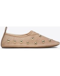 Chloé - Rita Studded Mesh Ballet Flats - Lyst