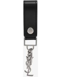 Saint Laurent - Cassandre Leather Key-Ring - Lyst