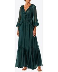 Shona Joy - Layla V-Neck Ruffled Maxi Dress - Lyst
