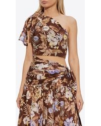 Zimmermann - Coco One-Shoulder Floral Top - Lyst