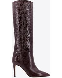 Paris Texas - 85 Croc-Embossed Leather Knee-High Boots - Lyst