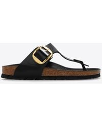 Birkenstock - Black 'gizeh Big Buckle' Slides - Lyst