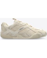 Versace - Galaxia Suede Low-Top Sneakers - Lyst