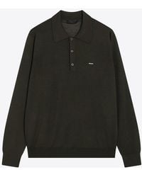 Prada - Combed Wool Polo T-Shirt - Lyst