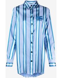 Etro - Long-Sleeved Pegaso-Embroidered Shirt - Lyst