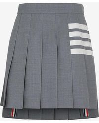 Thom Browne - 4-Bar Pleated Mini Skirt - Lyst