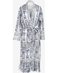 Maison La Plage - Patmos Patterned Midi Robe Dress - Lyst