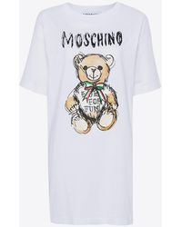 Moschino - Teddy Bear Logo Print T-Shirt Dress - Lyst